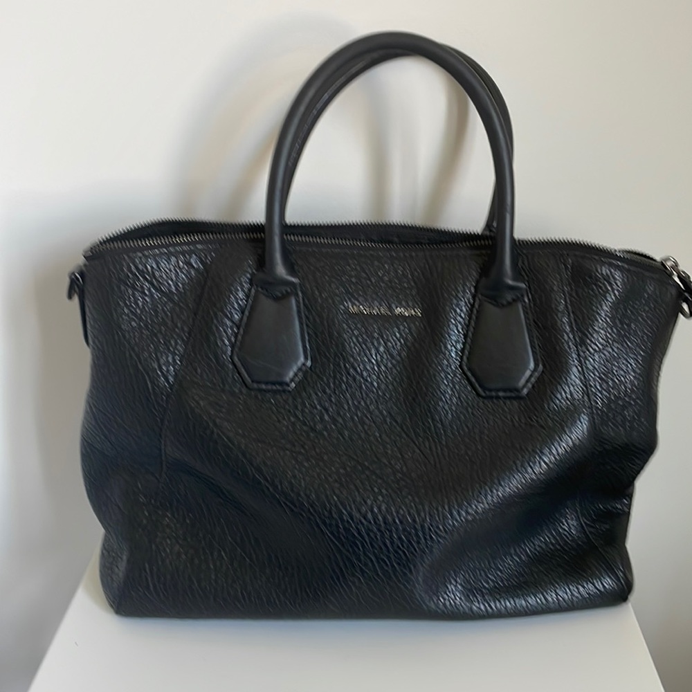 Michael Kors Black Leather Satchel w Strap